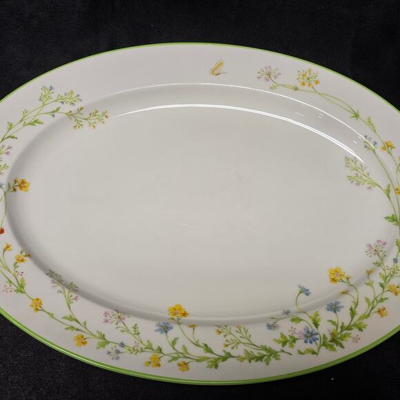 Reverie Noritake Ivory China Large Spring Floral Trim Serving Plate Platter 7191 - Picture 4 of 10